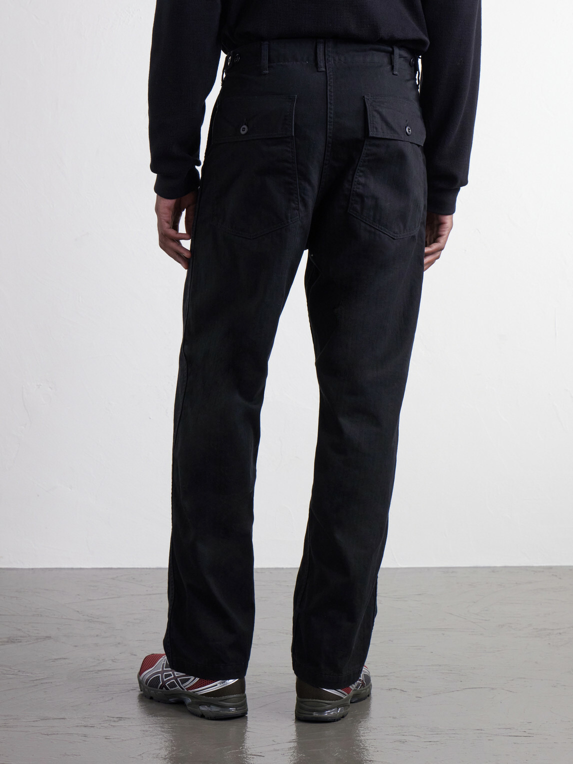 OrSlow - Straight-Leg Herringbone Cotton Trousers - Black
