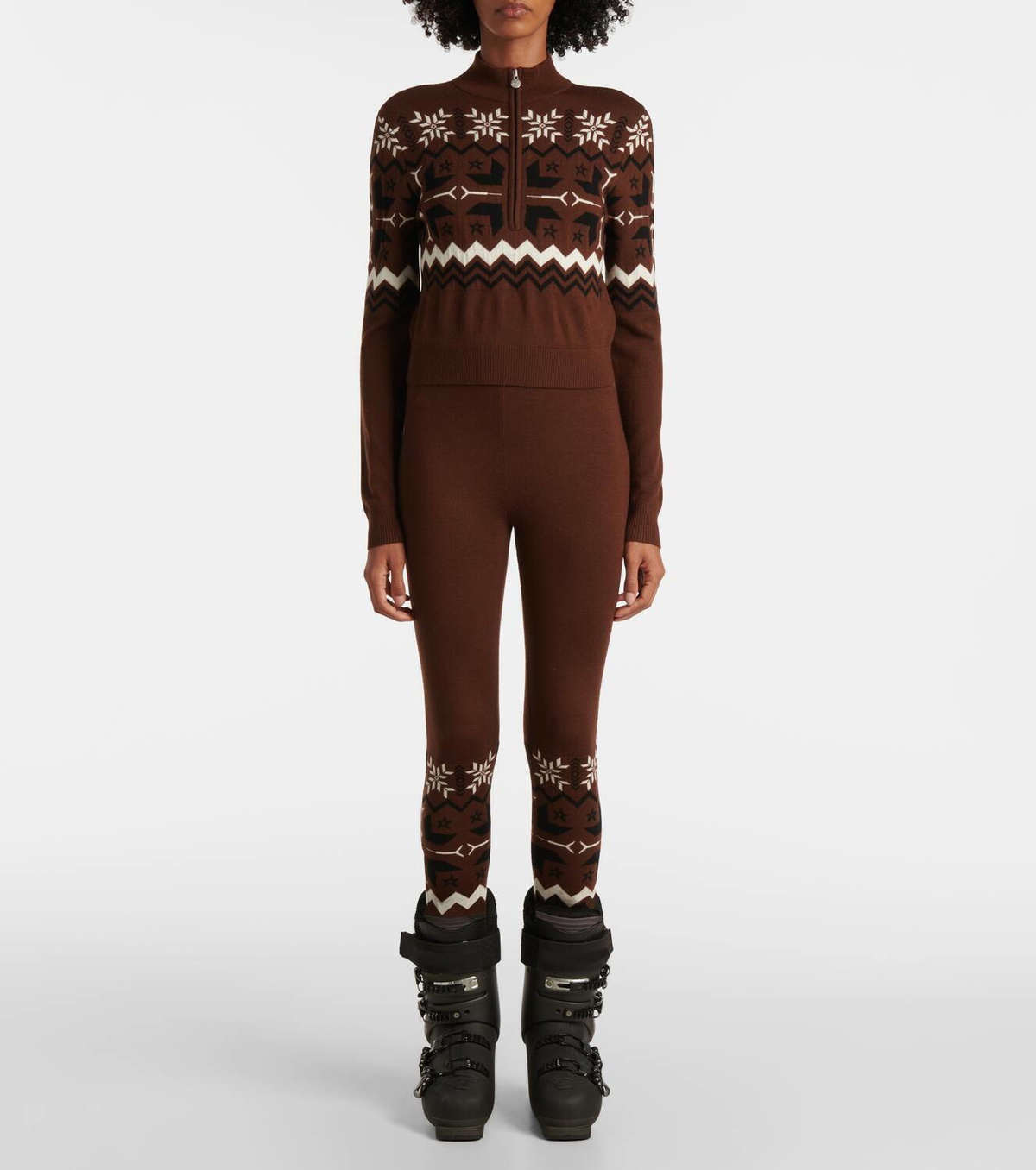 Perfect Moment Nordic intarsia high-rise wool leggings