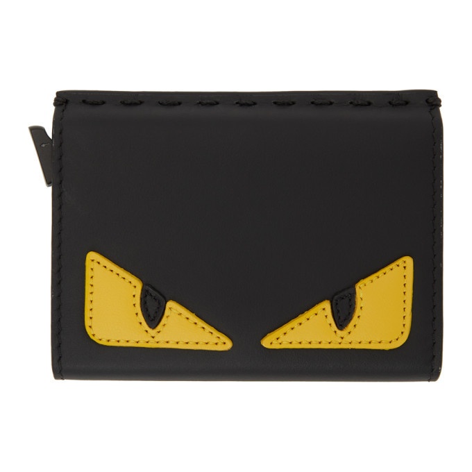 Photo: Fendi Black and Yellow Slide-Out Bag Bugs Card Holder