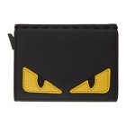 Fendi Black and Yellow Slide-Out Bag Bugs Card Holder