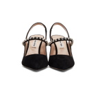 Miu Miu Black Suede Slingback Heels