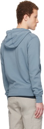 Stone Island Blue 6100061 Organic Cotton Fleece Hoodie
