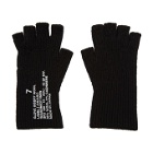 Julius Black Rib Text Gloves