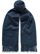 MULBERRY - Logo-Embroidered Fringed Lambswool Scarf
