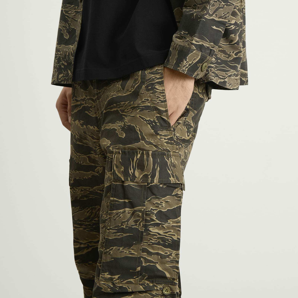 Maharishi Men's Bonsai Tigerstripe Loose Snopants in Mint Gold