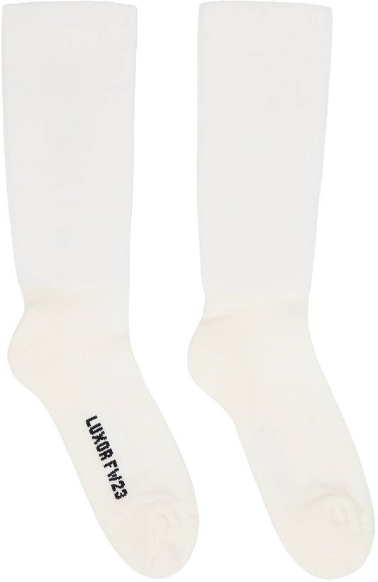 Photo: Rick Owens Off-White & Black Logo Socks