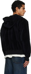 Rhude Black Velour Classique Zip-Up Hoodie