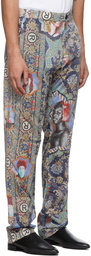 Martine Rose Blue Graphic Trousers