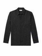 SAINT LAURENT - Polka-Dot Silk-Jacquard Shirt - Black