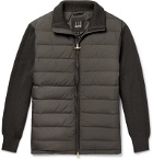 Dunhill - Ribbed Merino Wool-Blend and Quilted Shell Down Jacket - Gray