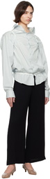 ISSEY MIYAKE Black Hatching Bottoms Trousers