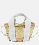 Chloe - Sense Small leather-trimmed raffia tote bag