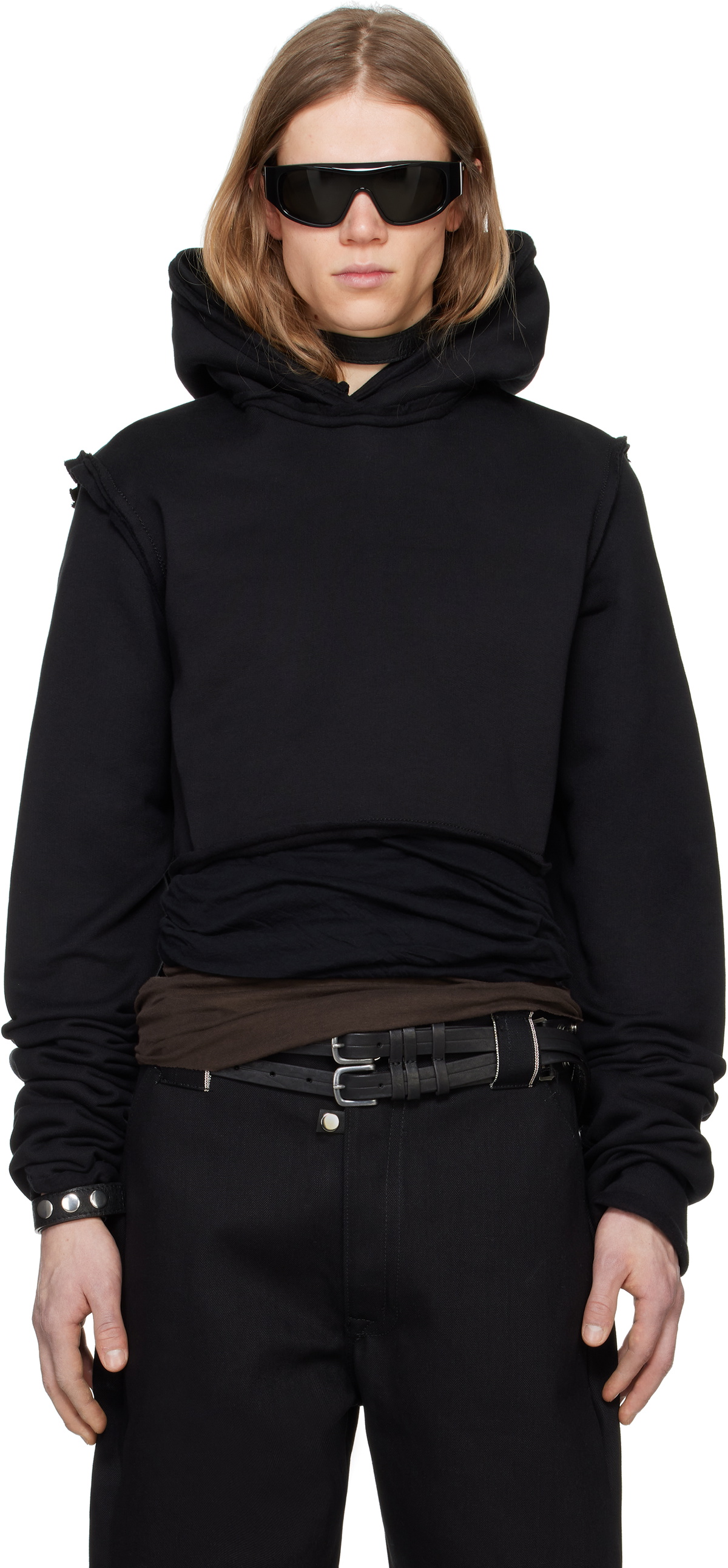 SWAMPGOD DRAGONCELLO CROPPED JACKET レザー Swampgod Black Dragoncello Cropped Leather Jacket Swampgod