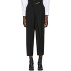 Enfold Black Wool Overlap Trousers