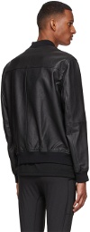 Hugo Black Slim-Fit Leather Jacket