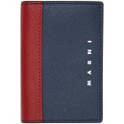 Marni Navy and Red Porta Card Holder