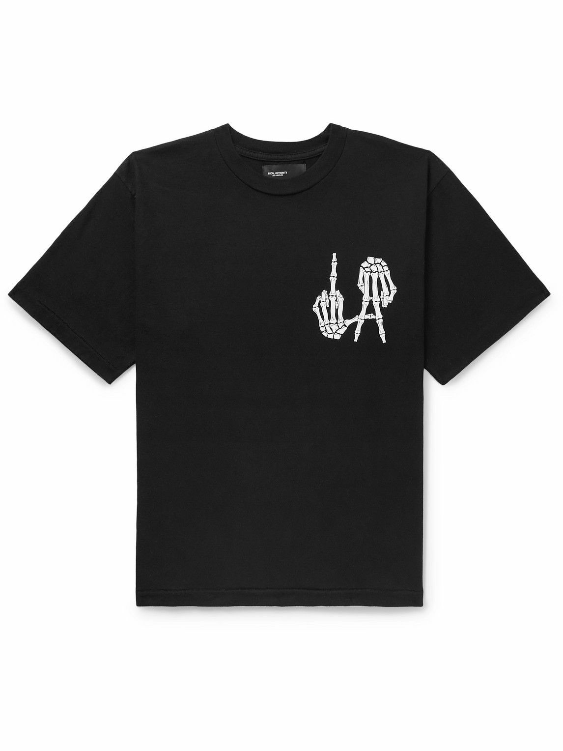 Local Authority LA - Printed Cotton-Jersey T-Shirt - Black