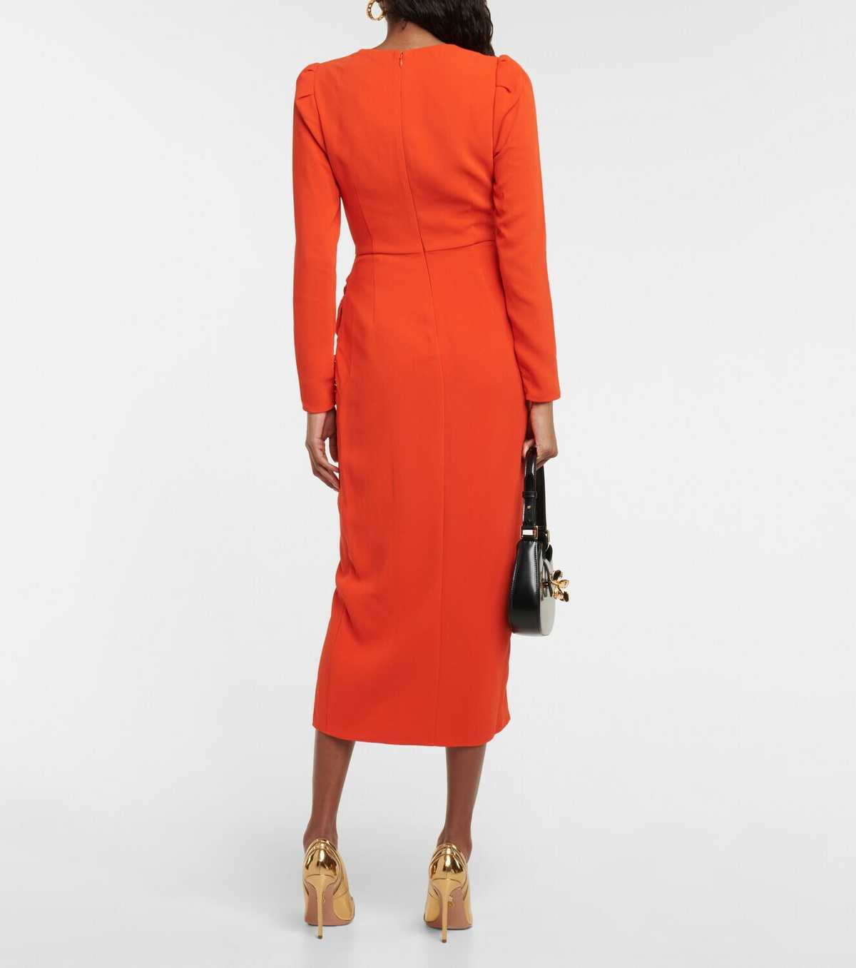 Self-Portrait Crêpe ruched midi dress Self-Portrait