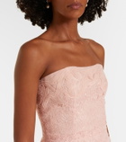 Costarellos Jillie embroidered organza bustier gown