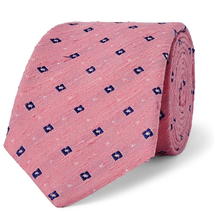 Photo: Turnbull & Asser - 8cm Slub Silk-Jacquard Tie - Pink