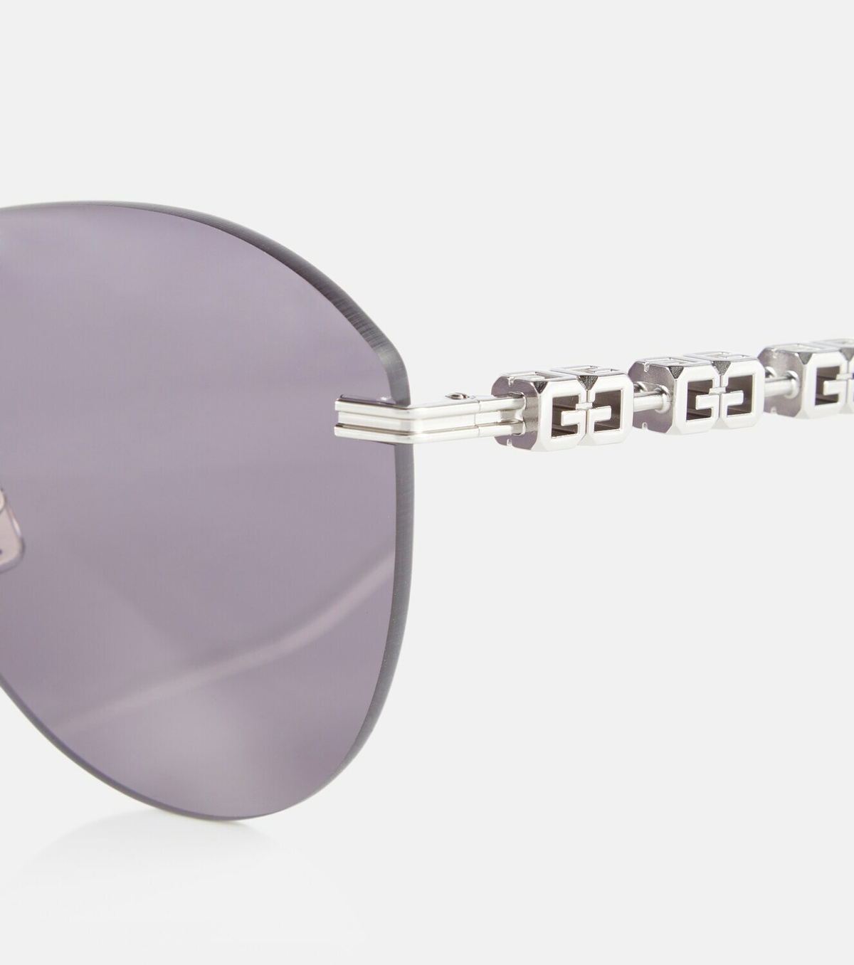 GIVENCHY 4GEM Mask Sunglasses Givenchy - 4G Mask Unisex Sunglasses in Metal - Dark Grey  main image 3