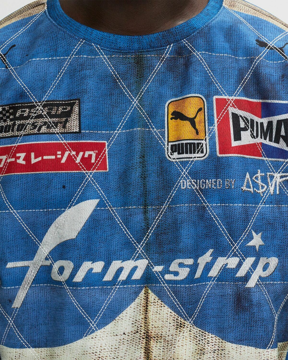 Puma X Asap Rocky Quilted Sweat Shirt Blue Zippers