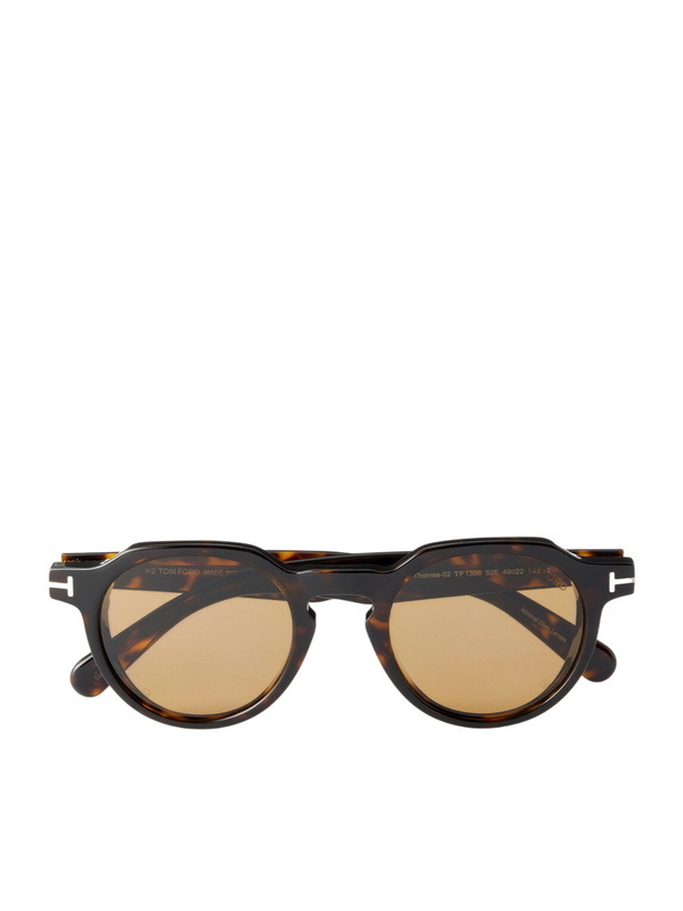 Photo: TOM FORD - Thomas-02 Round-Frame Tortoiseshell Acetate Sunglasses - Tortoiseshell