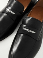 Tod's - Logo-Embellished Glossed Full-Grain Leather Penny Loafers - Black