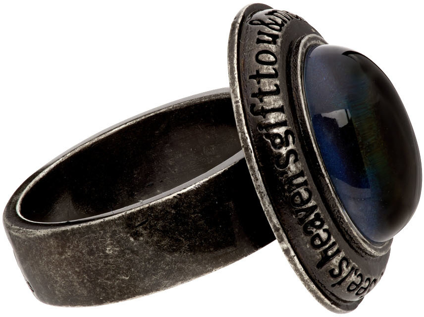 Marc Jacobs Heaven Gunmetal Engraved Mood Ring
