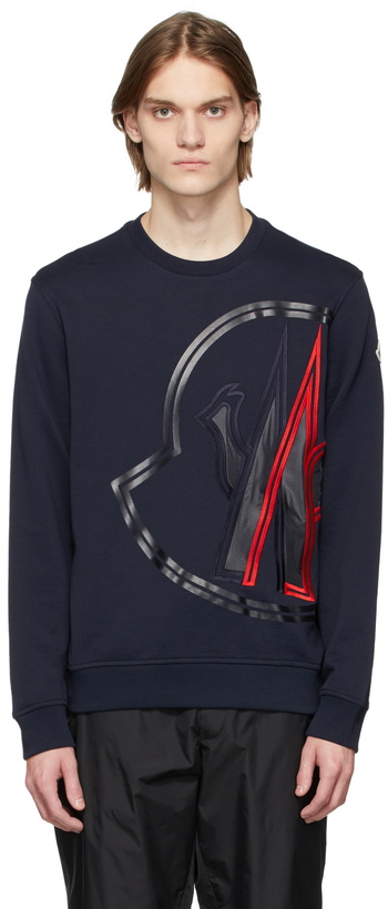 Photo: Moncler Navy Logo Patched Sweatshirt