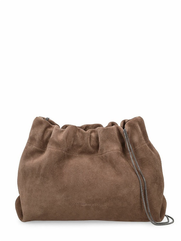 Photo: BRUNELLO CUCINELLI - Soft Velour Leather Shoulder Bag