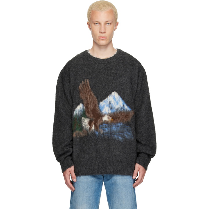 Photo: Maison Margiela Gray Brushed Eagle Sweater