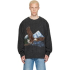 Maison Margiela Gray Brushed Eagle Sweater