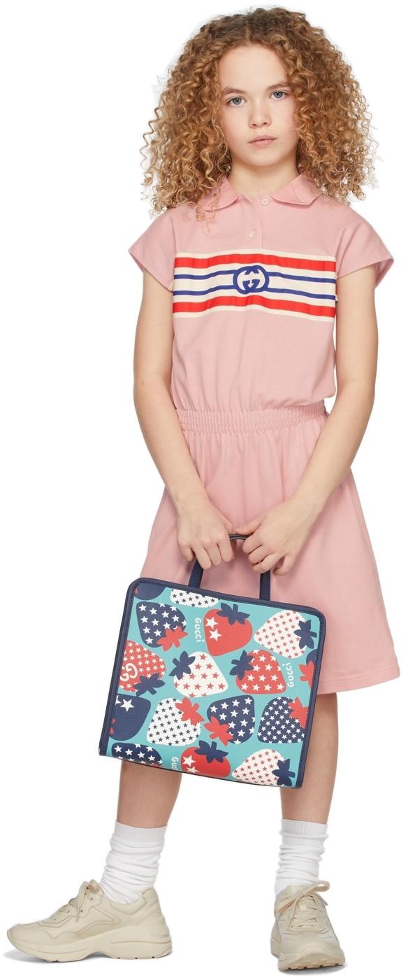 Gucci Kids Pink Interlocking G Polo Dress Gucci