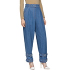 Kreist Blue High-Rise Buckled Jeans