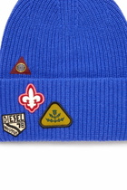 Diesel Wool beanie with logo patches - Knit caps - Unisex - Blue