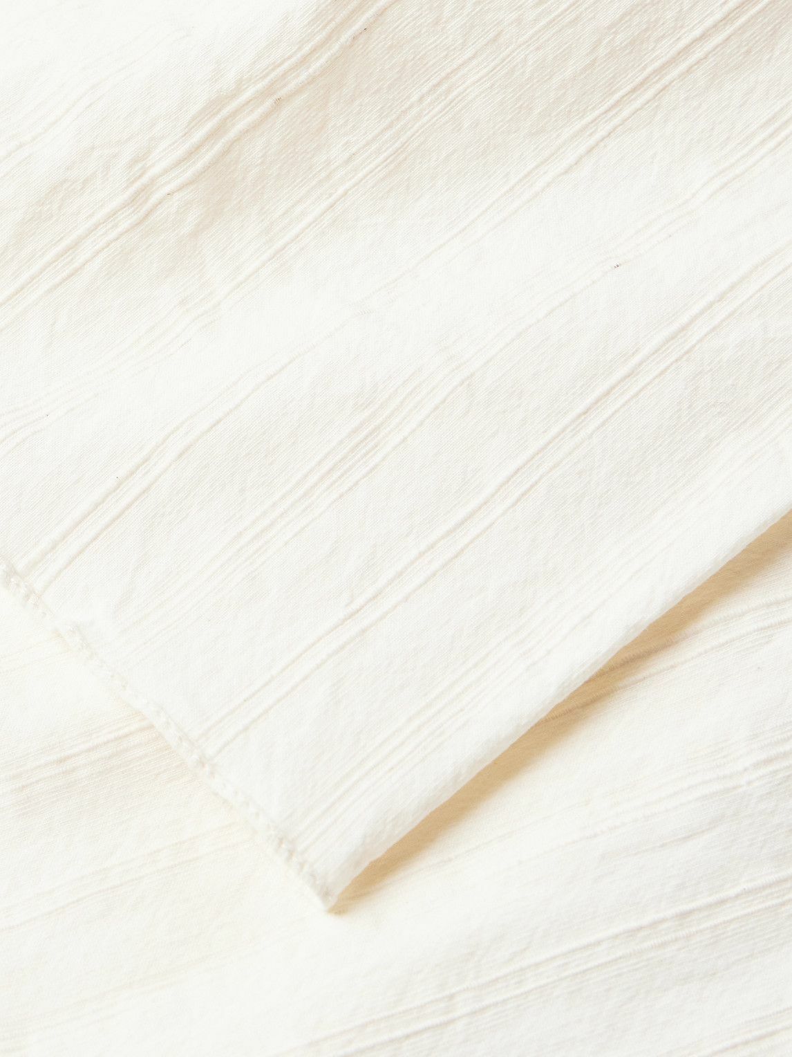 MILES LEON - Brazee Striped Tumbled Cotton and Linen-Blend Scarf