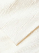 MILES LEON - Brazee Striped Tumbled Cotton and Linen-Blend Scarf