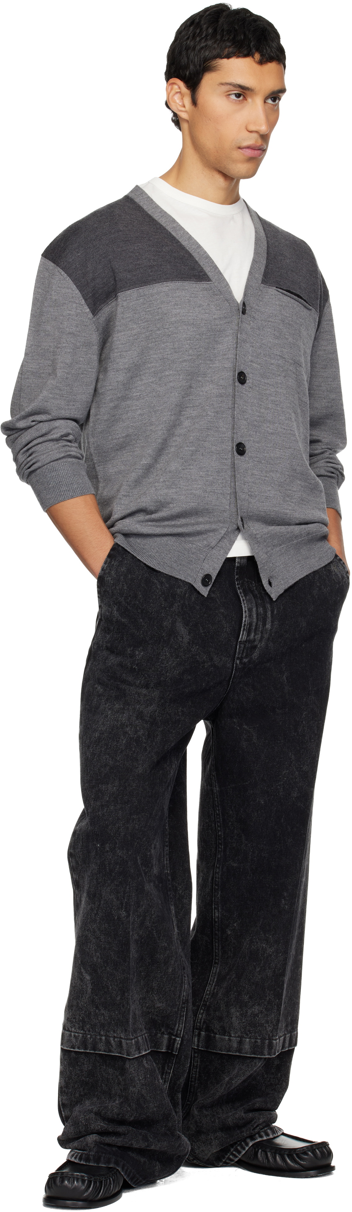 Lanvin Gray Bicolor Cardigan