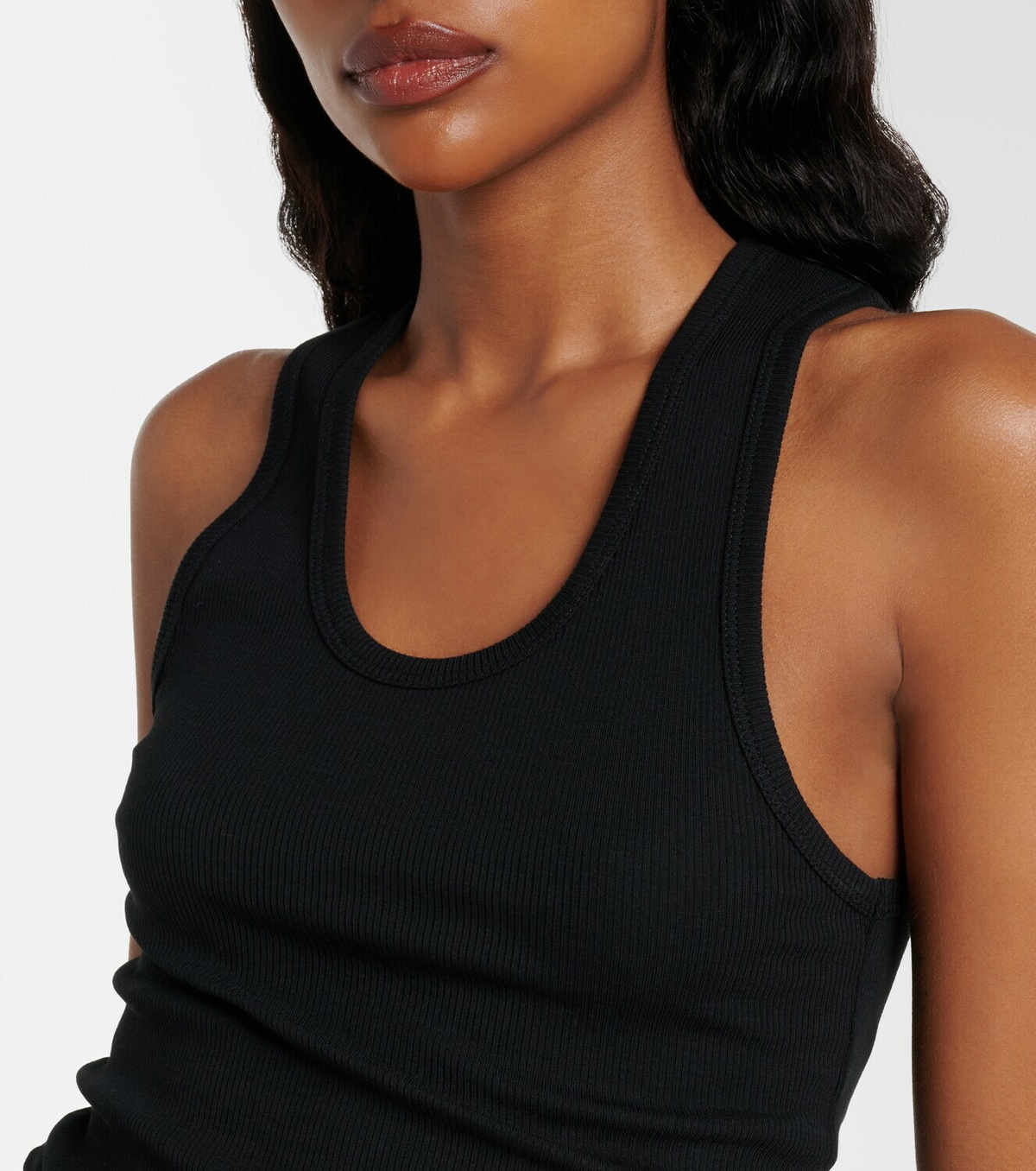 Wardrobe.NYC Ribbed-knit cotton jersey tank top