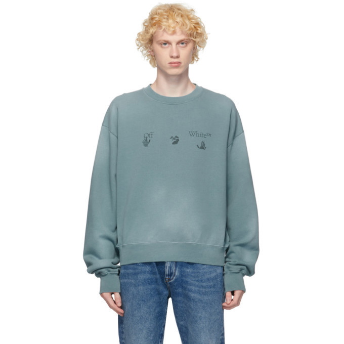 Photo: Off-White Blue Vintage Logo Sweatshirt