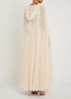 Needle & Thread Dappled Hooded Tulle Cape Cream