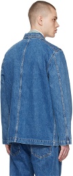 Drake's Blue Chore Denim Jacket