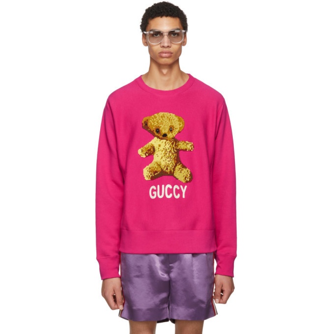 Photo: Gucci Pink Guccy Teddy Bear Sweatshirt