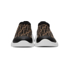 Fendi Brown and Black Forever Fendi Slip-On Sneakers
