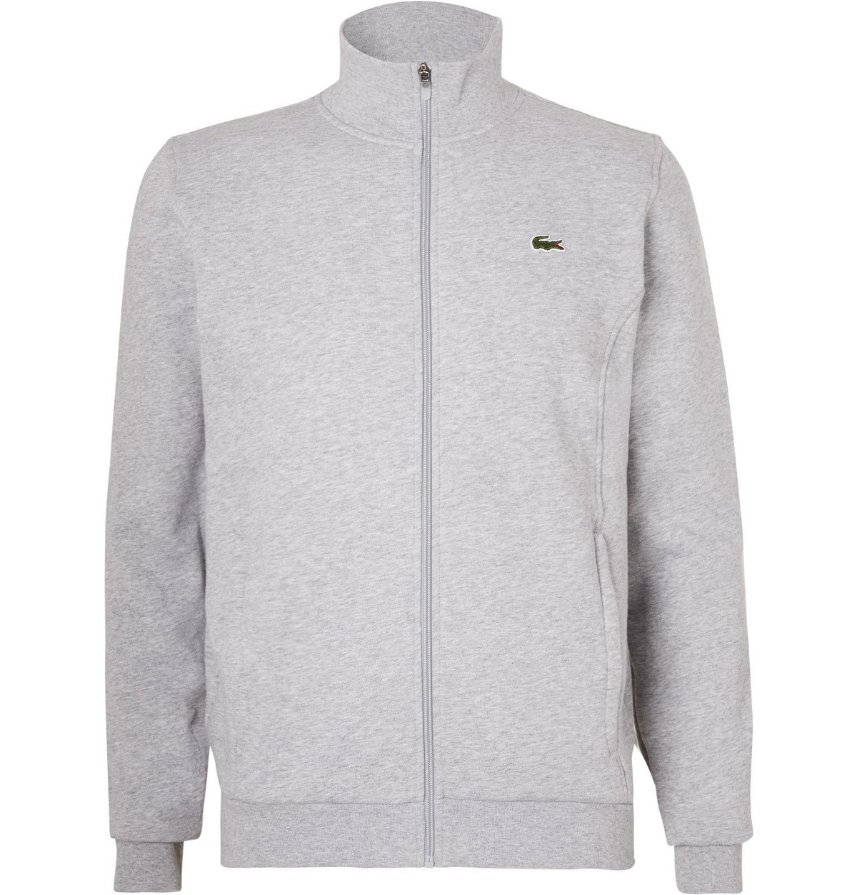 Photo: Lacoste Tennis - Logo-Embroidered Fleece-Back Cotton-Blend Jersey Track Jacket - Gray