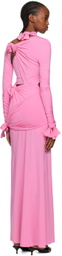 Balenciaga Pink Knot Maxi Dress
