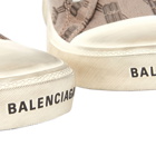 Balenciaga Men's Paris Low All-Over Logo Canvas Sneakers in Mink Grey/Beige