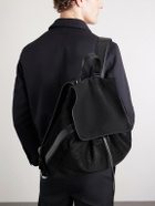 TOM FORD - T Line Leather-Trimmed Perforated Suede Backpack