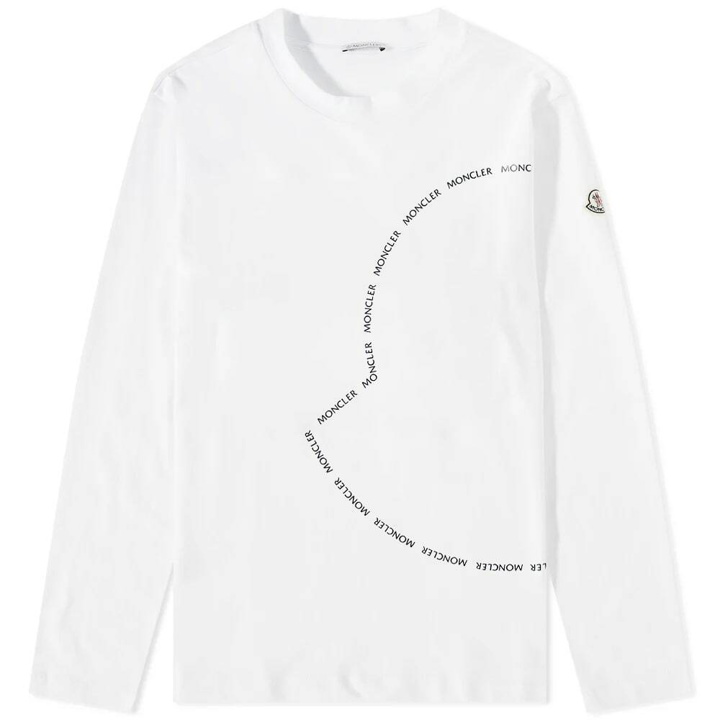 Photo: Moncler Men's Long Sleeve Macro Logo T-Shirt in White